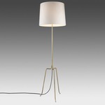 Dreistelz Floor Lamp - Polished Brass / Natural