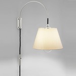 Reibe Swing Arm Wall Sconce - Polished Nickel / Natural