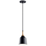 Danika Pendant - Black / Light Wood