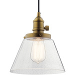 Avery Cone Pendant - Natural Brass / Clear Seeded