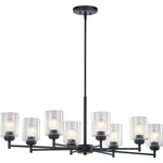 Winslow Oval Chandelier - Black / Clear Seeded