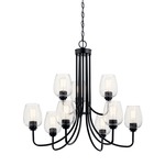 Valserrano Chandelier - Black / Clear Seeded