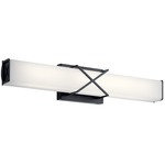 Trinsic Bathroom Vanity Light - Matte Black / Satin Etched