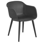 Fiber Armchair Wood Base - Black