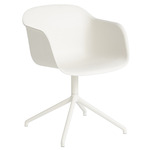 Fiber Armchair Swivel Base - White / White