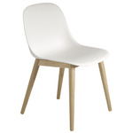 Fiber Side Chair Wood Base - White + Oak