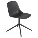 Fiber Side Chair Swivel Base - Black / Black