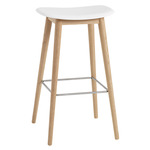 Fiber Stool with Wood Base - Oak / White