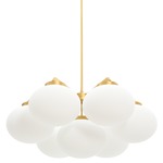 Cloudesley Chandelier - Satin Brass / Matte Opal