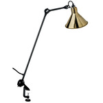 Lampe Gras N201 Conic Shade Clamp Table Lamp - Matte Black / Brass