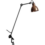 Lampe Gras N201 Round Table Lamp w/Clamp - Matte Black / Raw Copper
