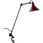 Lampe Gras N201 Conic Shade Clamp Table Lamp - Matte Black / Red