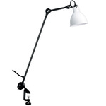 Lampe Gras N201 Round Shade Clamp Base Table Lamp - Matte Black / White