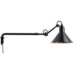 Lampe Gras N203 Conic Shade Telescoping Wall Sconce - Matte Black / Black / Copper