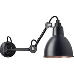 Lampe Gras N204 Wall Sconce - Matte Black / Black / Copper Interior
