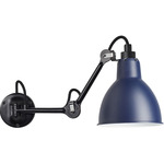 Lampe Gras N204 Wall Sconce - Matte Black / Blue