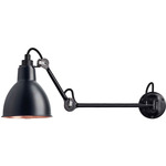 Lampe Gras N204 Wall Sconce - Matte Black / Black / Copper Interior