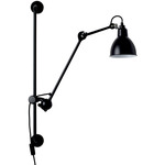 Lampe Gras N210 Round Shade Plug-In Bar Wall Sconce - Matte Black / Black