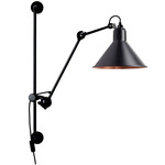 Lampe Gras N210 Conic Shade Plug-In Bar Wall Sconce - Matte Black / Black / Copper Interior