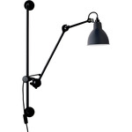 Lampe Gras N210 Round Shade Plug-In Bar Wall Sconce - Matte Black / Blue