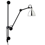 Lampe Gras N210 Round Shade Plug-In Bar Wall Sconce - Matte Black / Chrome