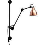 Lampe Gras N210 Round Shade Plug-In Bar Wall Sconce - Matte Black / Copper