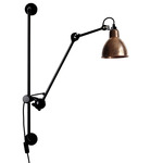 Lampe Gras N210 Round Shade Plug-In Bar Wall Sconce - Matte Black / Raw Copper