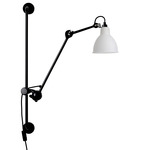 Lampe Gras N210 Round Shade Plug-In Bar Wall Sconce - Matte Black / Polycarbonate
