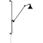 Lampe Gras N214 Conic Shade Plug-In Bar Wall Sconce - Matte Black / Black
