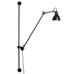Lampe Gras N214 Round Shade Plug-In Bar Wall Sconce - Matte Black / Black