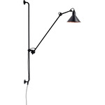 Lampe Gras N214 Conic Shade Plug-In Bar Wall Sconce - Matte Black / Black / Copper Interior