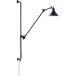 Lampe Gras N214 Conic Shade Plug-In Bar Wall Sconce - Matte Black / Blue