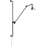 Lampe Gras N214 Conic Shade Plug-In Bar Wall Sconce - Matte Black / Chrome