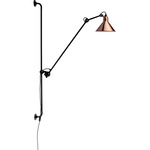 Lampe Gras N214 Conic Shade Plug-In Bar Wall Sconce - Matte Black / Copper