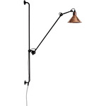 Lampe Gras N214 Conic Shade Plug-In Bar Wall Sconce - Matte Black / Raw Copper
