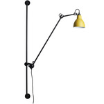 Lampe Gras N214 Round Shade Plug-In Bar Wall Sconce - Matte Black / Yellow