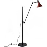 Lampe Gras N215 Conic Shade Floor Lamp - Matte Black / Red