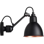 Lampe Gras N304 Wall Sconce - Matte Black / Black / Copper Interior