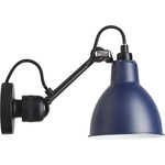 Lampe Gras N304 Wall Sconce - Matte Black / Blue