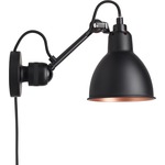 Lampe Gras N304 Plug-in Wall Sconce - Matte Black / Black / Copper Interior