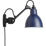 Lampe Gras N304 Plug-in Wall Sconce - Matte Black / Blue