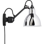 Lampe Gras N304 Plug-in Wall Sconce - Matte Black / Chrome