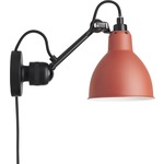 Lampe Gras N304 Plug-in Wall Sconce - Matte Black / Red
