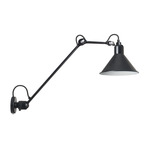 Lampe Gras N304 Conic Long Arm Wall Sconce - Matte Black / Black