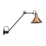 Lampe Gras N304 Conic Long Arm Wall Sconce - Matte Black / Copper