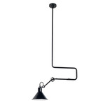 Lampe Gras N312 Conic Shade Semi Flush / Pendant - Matte Black / Black