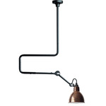 Lampe Gras N312 Ceiling Light - Matte Black / Raw Copper / White Interior