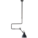 Lampe Gras N312 Long Arm Semi Flush / Pendant - Matte Black / Blue