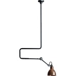 Lampe Gras N312 Long Arm Semi Flush / Pendant - Matte Black / Raw Copper