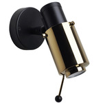 Biny Spot Wall Sconce with Directional Stick - Matte Black / Gold